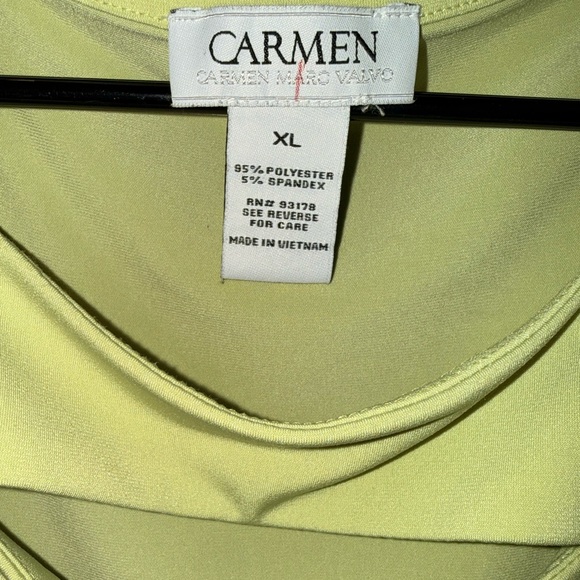 Carmen Marc Valvo Light Green Cutout Blouse - XL - Picture 2 of 3